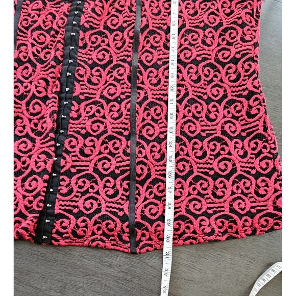 Avenue Y2k Red Black Lace Overlay Corset Close Top Size 3XL WhimsyGoth Fairy - Picture 4 of 9